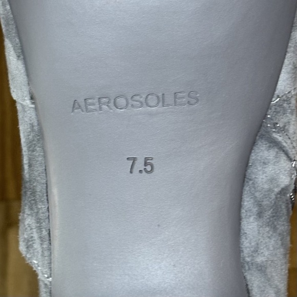 Aerosoles Womens 7.5 Loloa Suede Ankle Boot Bootie Gray Cottagecore Boho Ruffle - Picture 9 of 14